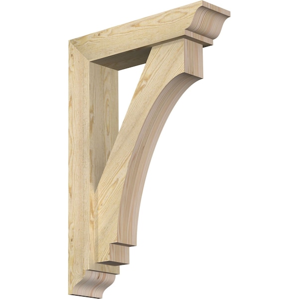 Ekena Millwork Imperial Traditional Rough Sawn Bracket w/ Offset Brace, Douglas Fir, 6"W x 24"D x 36"H BKT0604X24X36IMP01RDF - main